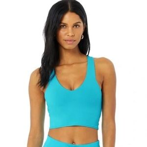ALO YOGA Airbrush Real Bra Tank — Teal Blue (Size S)